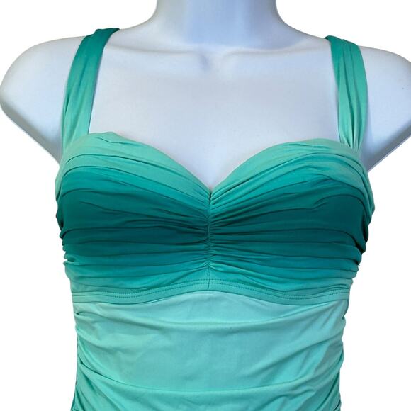 Bleu by Rod Beattie Sea Dive Shirred One-Piece Swimsuit Lagunita Women 8 NWT - Picture 4 of 8